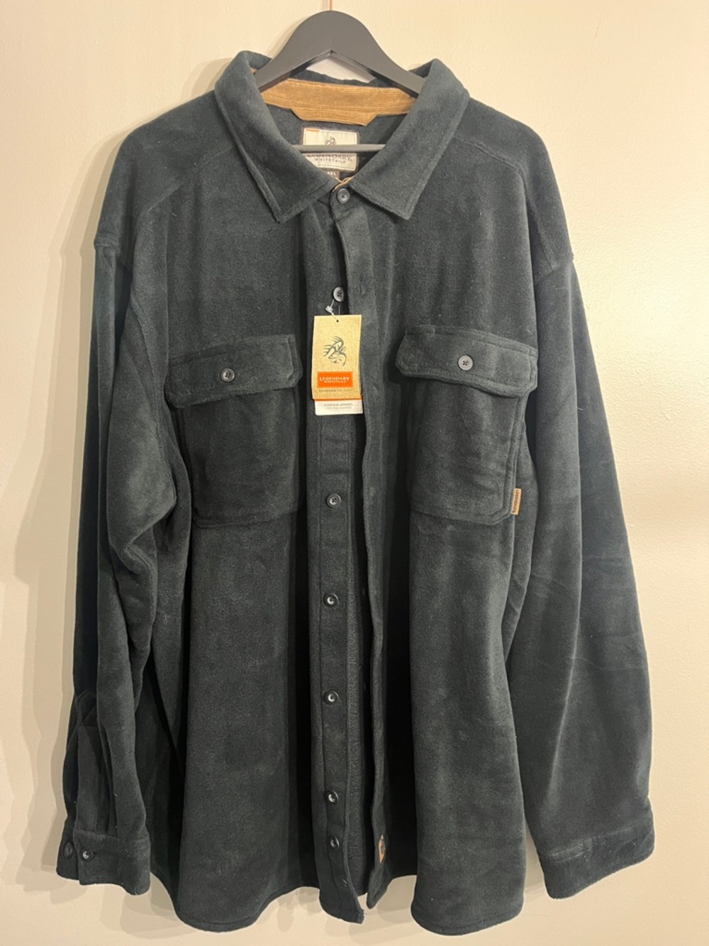 Legendary Whitetails Men's Black Fleece Shirt Jacket